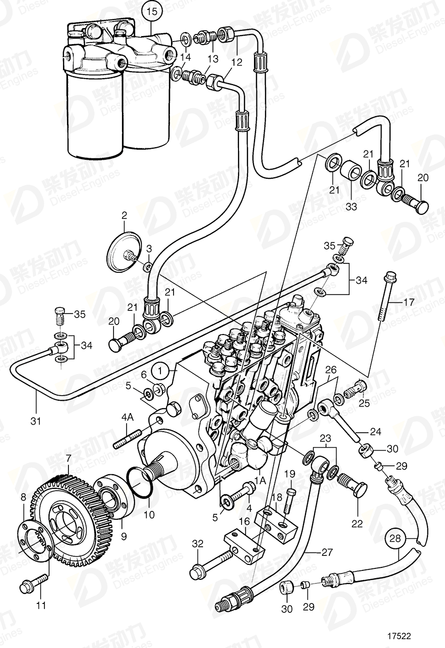 volvo penta Tube 8192056 Drawing